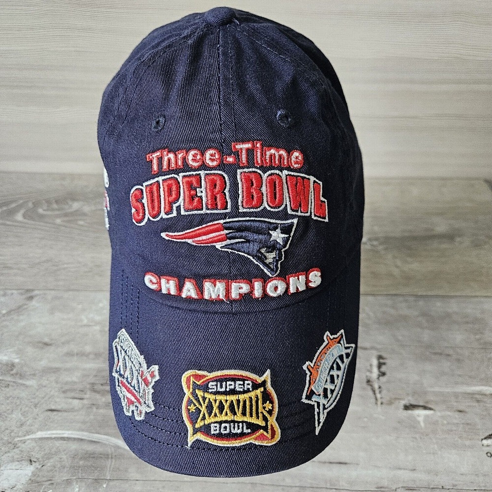 New England Patriots Three Time Super Bowl Champions Reebok Adjustable Hat Cap